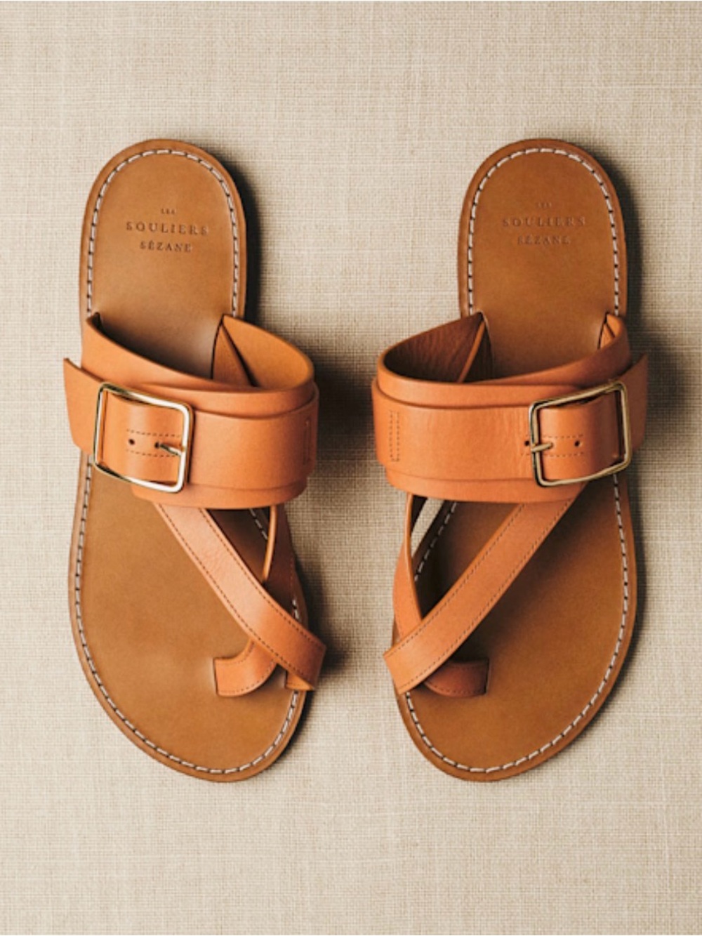 NEW SEZANE FREYA LOW SMOOTH HERITAGE HONEY SANDALS